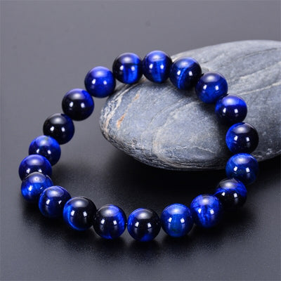 Pulsera de ojo de tigre natural cuentas de ojo de tigre azul