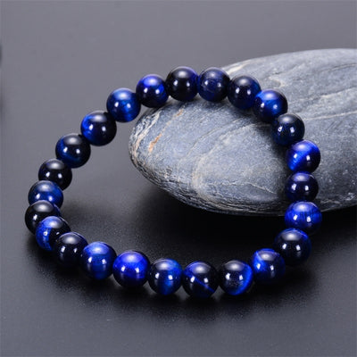 Pulsera de ojo de tigre natural cuentas de ojo de tigre azul