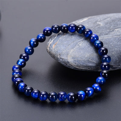 Pulsera de ojo de tigre natural cuentas de ojo de tigre azul