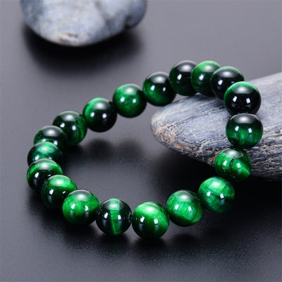 Pulsera de ojo de tigre natural cuentas de ojo de tigre azul