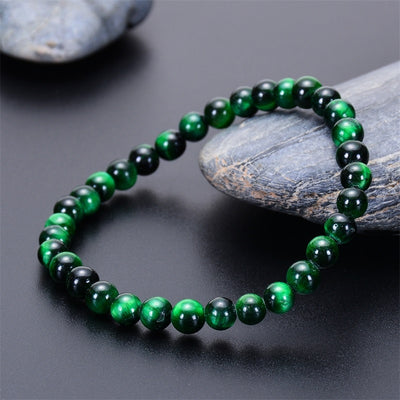 Pulsera de ojo de tigre natural cuentas de ojo de tigre azul
