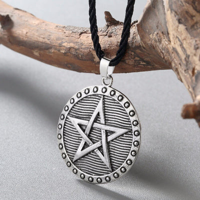 Vintage nordique Viking Pentacle pentagramme pendentif collier Protection étoile amulette