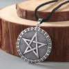 Vintage nordique Viking Pentacle pentagramme pendentif collier Protection étoile amulette