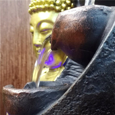 Statue de bouddha à Base de Lotus, Figurines de fontaine en résine