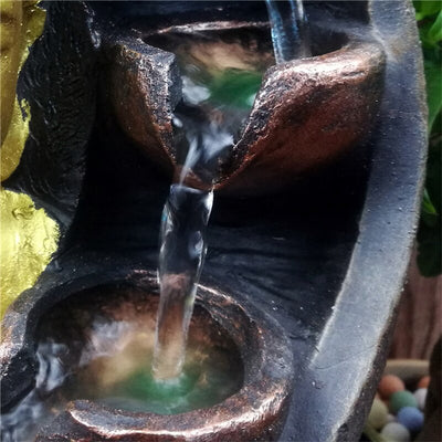 Statue de bouddha à Base de Lotus, Figurines de fontaine en résine