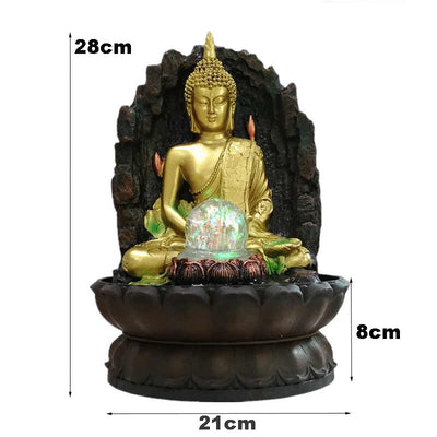 Statue de bouddha Lotus en résine artisanale faite à la main, humidificateur d'air