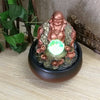 Maitreya Buddha Lucky Charm, decoración Feng Shui, mesa, bolas de luz LED, fuente de agua, para el hogar y la oficina