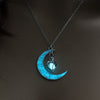 Collier avec pendentif en pierre lumineuse Antique perles scintillantes dans les ténèbres
