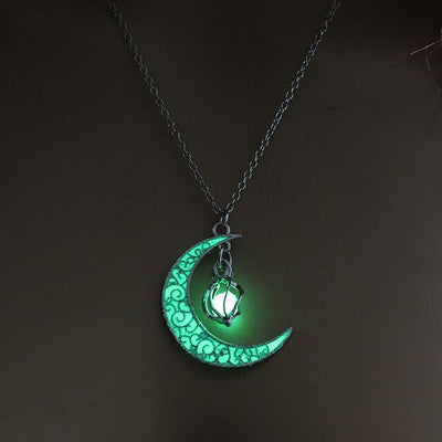 Collier avec pendentif en pierre lumineuse Antique perles scintillantes dans les ténèbres