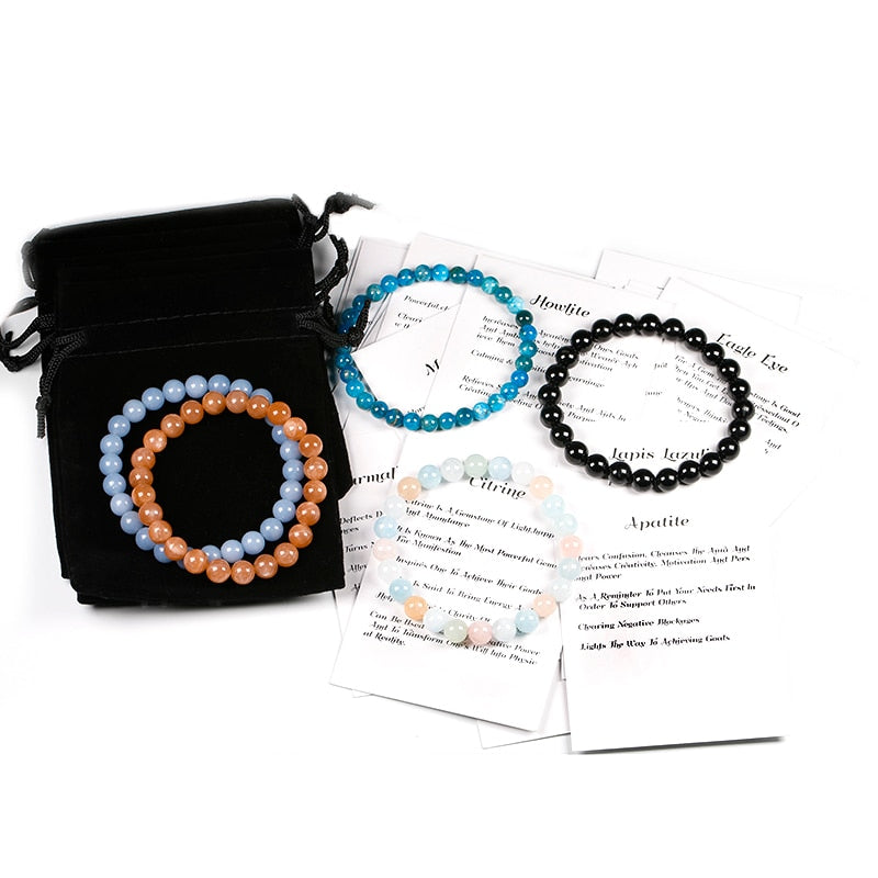 Pulseras de piedra natural Unakita Cuentas curativas de yoga