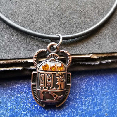 Collar egipcio para mujer, con colgante, escarabajo