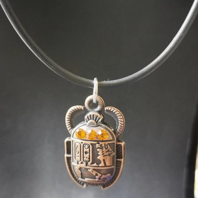 Collar egipcio para mujer, con colgante, escarabajo