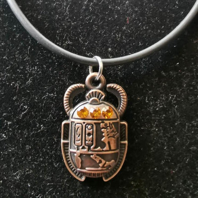 Collar egipcio para mujer, con colgante, escarabajo