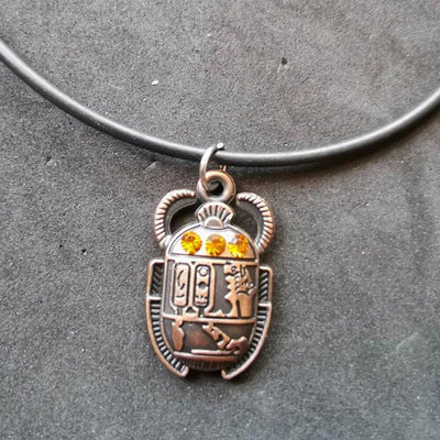 Collar egipcio para mujer, con colgante, escarabajo