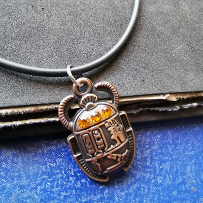 Collar egipcio para mujer, con colgante, escarabajo