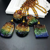 Collier en verre coloré, cristal ruyi, pendentif bouddha Guan gong