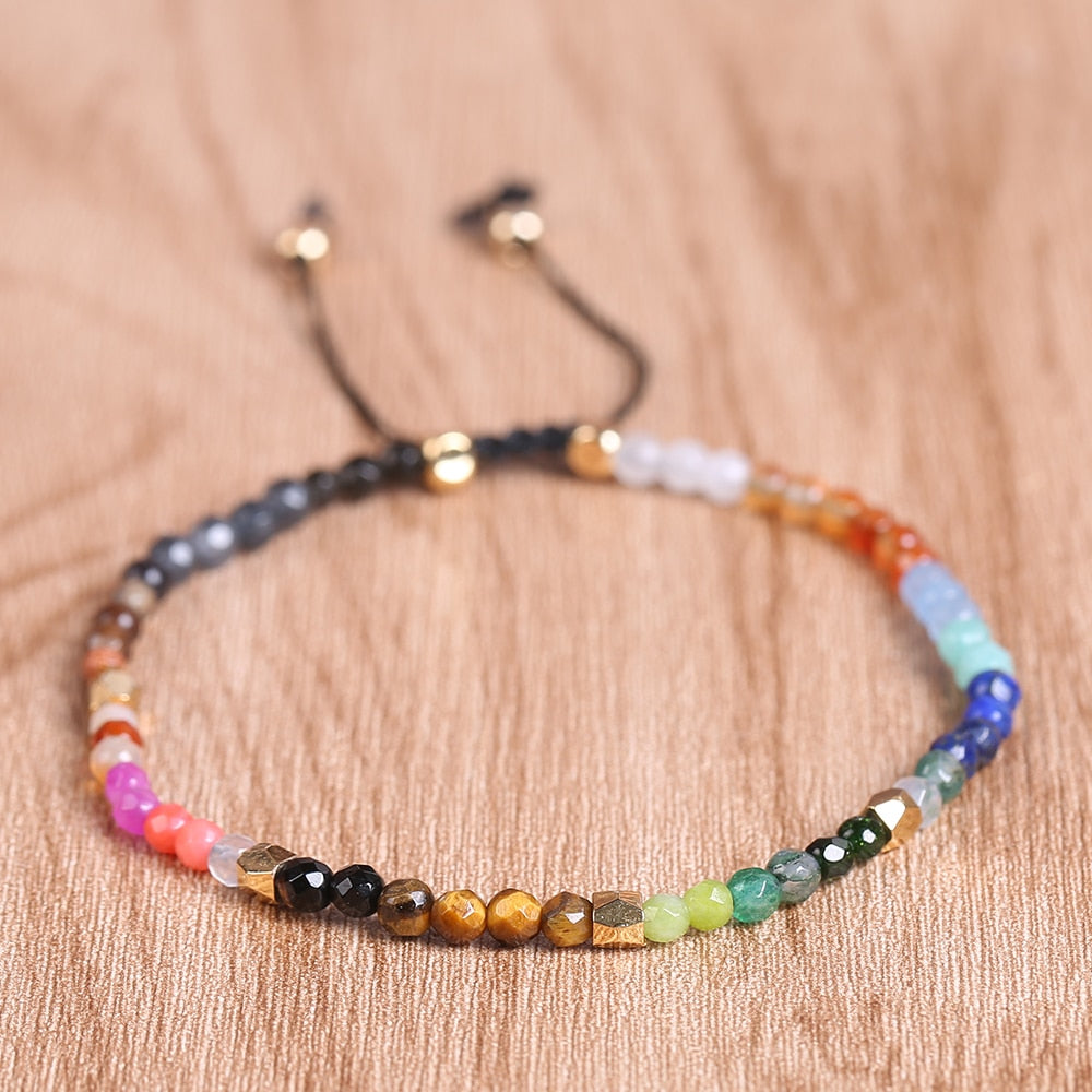 Bracelet de Yoga sept Chakras en cristal fait à la main équilibre de guérison