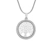 Ras de cou petit pendentif rond avec d'arbre de vie en cristal pour femme, collier féminin élégant