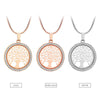 Ras de cou petit pendentif rond avec d'arbre de vie en cristal pour femme, collier féminin élégant