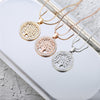Ras de cou petit pendentif rond avec d'arbre de vie en cristal pour femme, collier féminin élégant