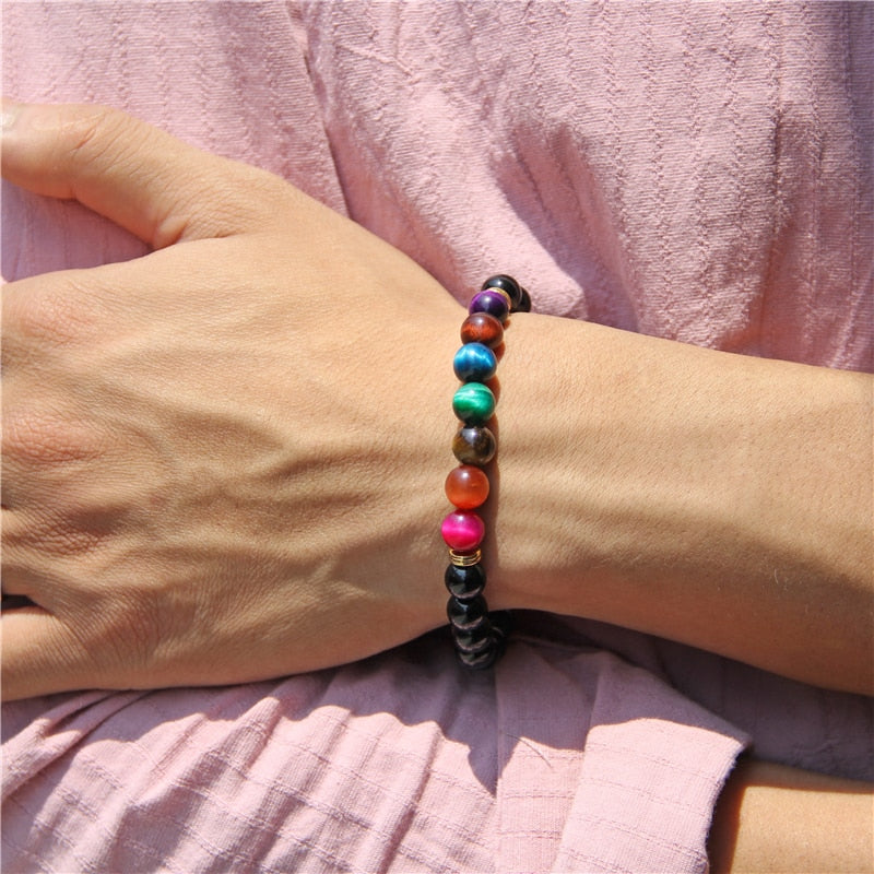 Pulsera de yoga 7 cuentas de equilibrio, 7 chakras, joya de yoga, oración Reiki
