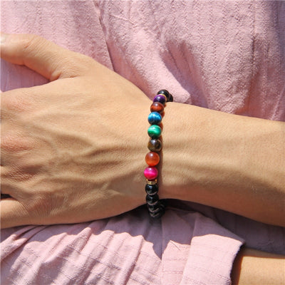 Bracelet de Yoga 7 perles d'équilibre, 7 chakras, bijou de Yoga, prière Reiki