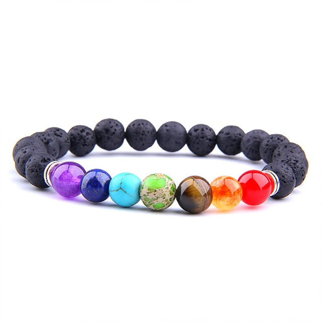 Pulsera de yoga 7 cuentas de equilibrio, 7 chakras, joya de yoga, oración Reiki