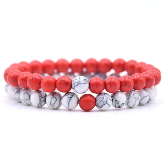Ensemble de 2 pièces pour les couples perles carrées ou rondes