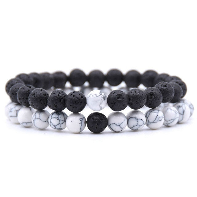 Ensemble de 2 pièces pour les couples perles carrées ou rondes