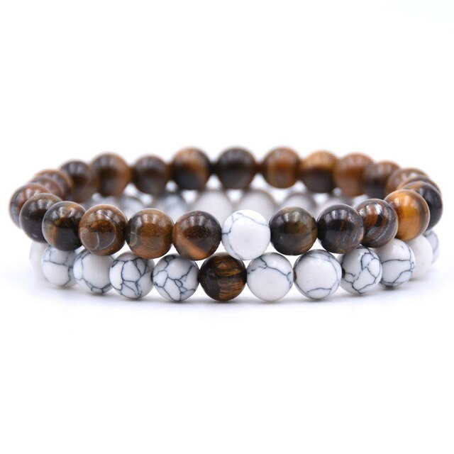 Ensemble de 2 pièces pour les couples perles carrées ou rondes