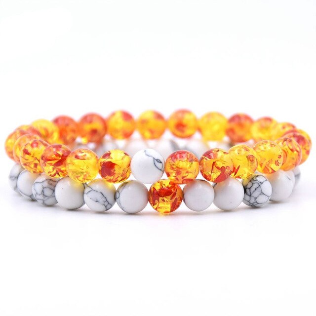 Ensemble de 2 pièces pour les couples perles carrées ou rondes