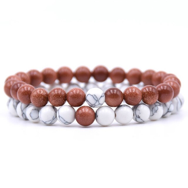 Ensemble de 2 pièces pour les couples perles carrées ou rondes