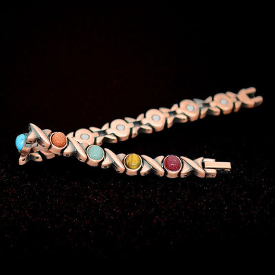 Escalus-Bracelet en cuivre classique pour femmes, bijoux Bio avec pierres colorées