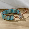 Bracelet en cuir bohème avec 7 chakras, pierre Druzy de guérison naturelle
