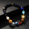 Bracelet en pierres naturelles galaxie huit planètes univers