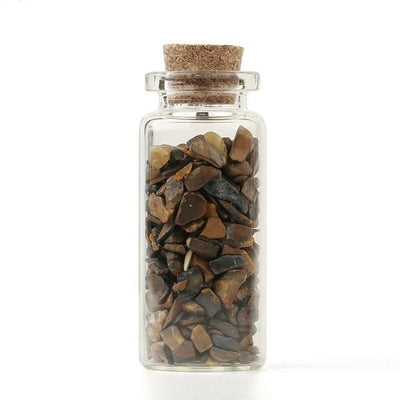 Mini bouteilles de souhaits en verre, 52x21mm, pierres naturelles, puce, décoration
