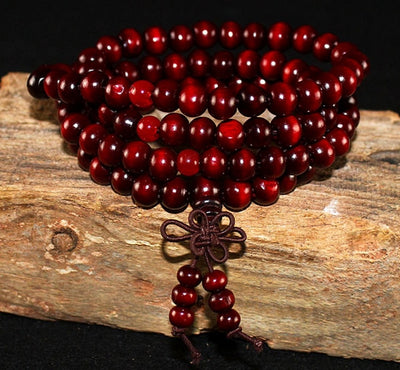 Pulsera 108 cuentas 8mm natural madera de sándalo budista