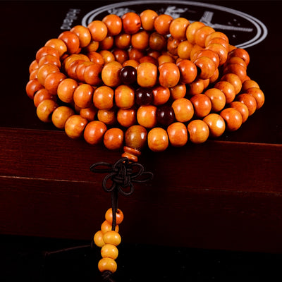 Pulsera 108 cuentas 8mm natural madera de sándalo budista