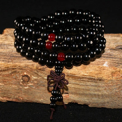 Pulsera 108 cuentas 8mm natural madera de sándalo budista