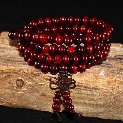 Pulsera 108 cuentas 8mm natural madera de sándalo budista