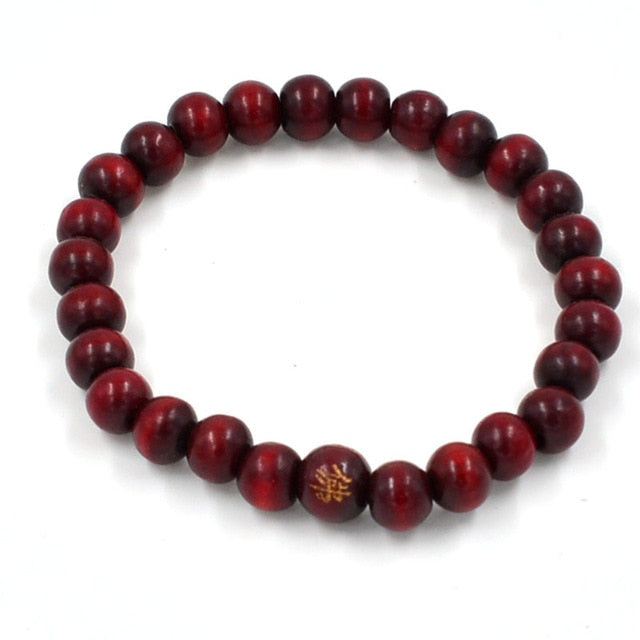 Pulsera 108 cuentas 8mm natural madera de sándalo budista