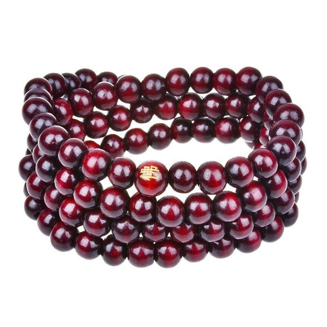 Pulsera 108 cuentas 8mm natural madera de sándalo budista