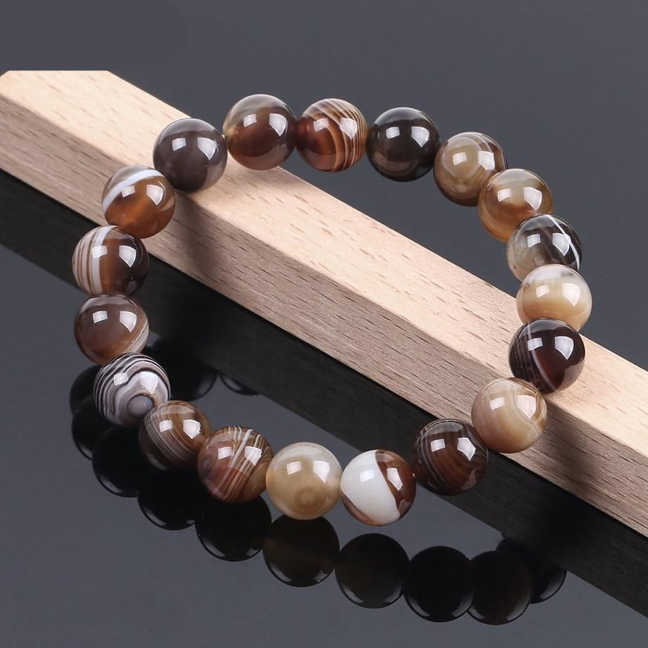 Pulseras de piedras preciosas naturales Pulseras de ágatas de ónix