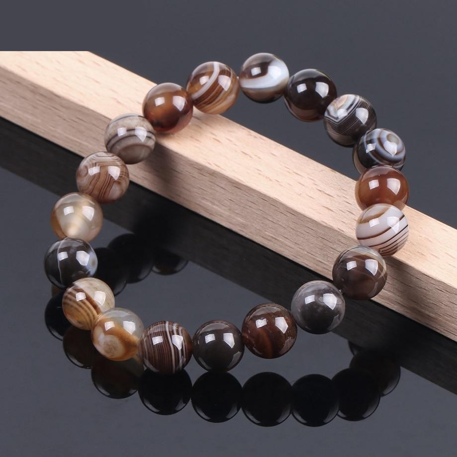 Pulseras de piedras preciosas naturales Pulseras de ágatas de ónix