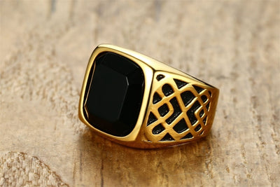 Bague pour hommes onyx noir