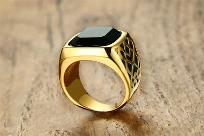 Bague pour hommes onyx noir