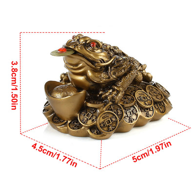 Mini pièce de monnaie porte-bonheur chinoise grenouille Feng Shui