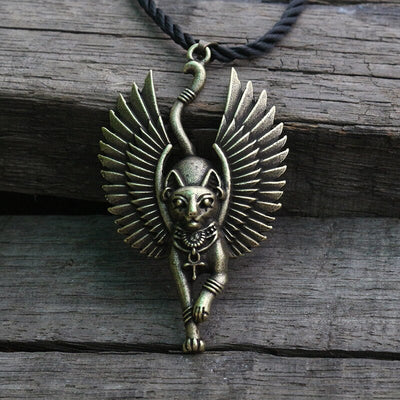 Collar de gato Bastet antigua estatua egipcia Bastet Sphinx