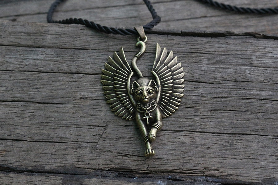Collier chat Bastet ancienne Statue egyptienne Bastet Sphinx