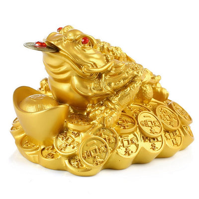 Mini pièce de monnaie porte-bonheur chinoise grenouille Feng Shui